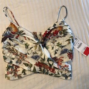 NWT Zara floral crop top
